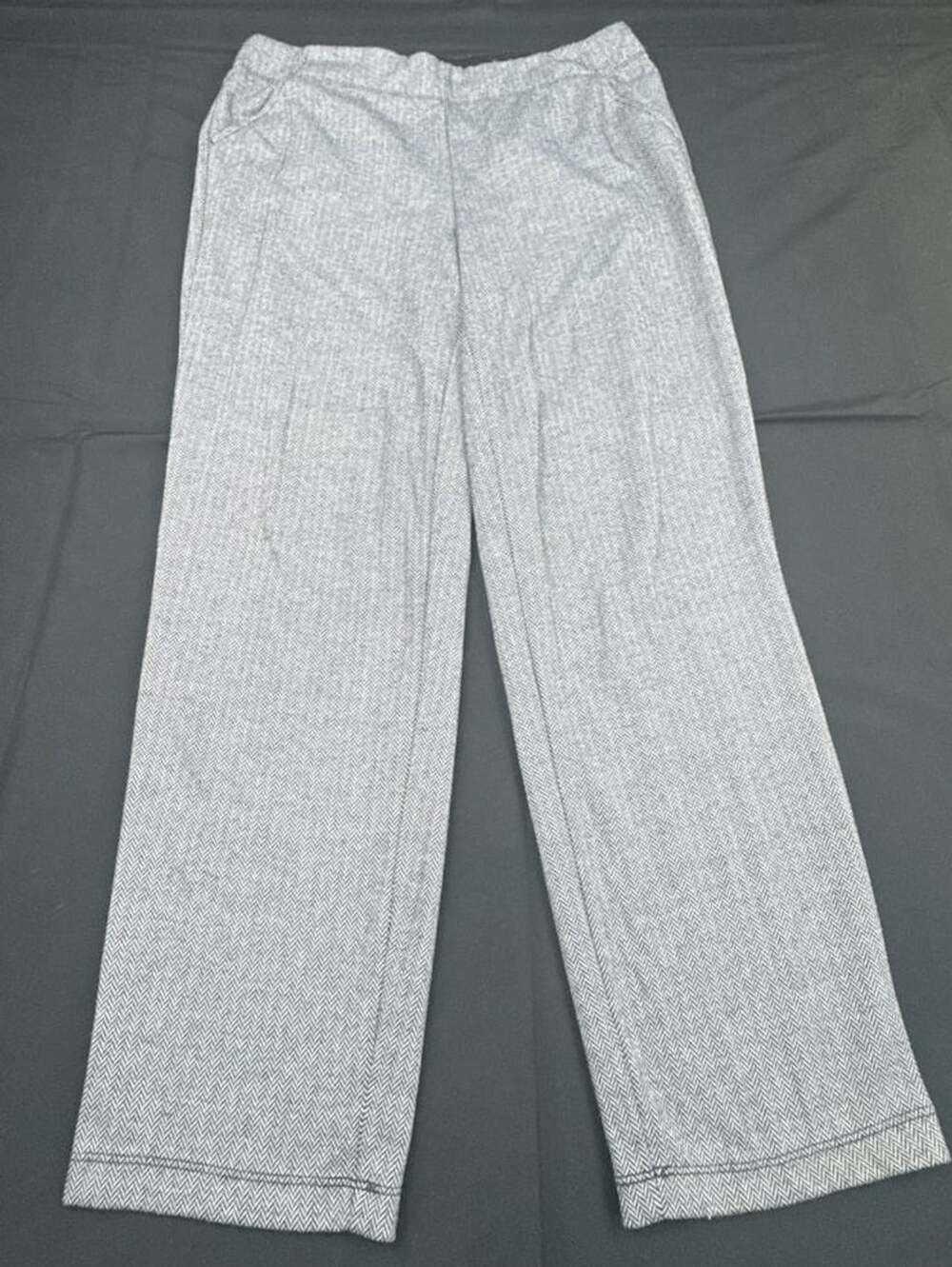 Max studio Gray Herringbone Wide Leg Casual Pants Size S